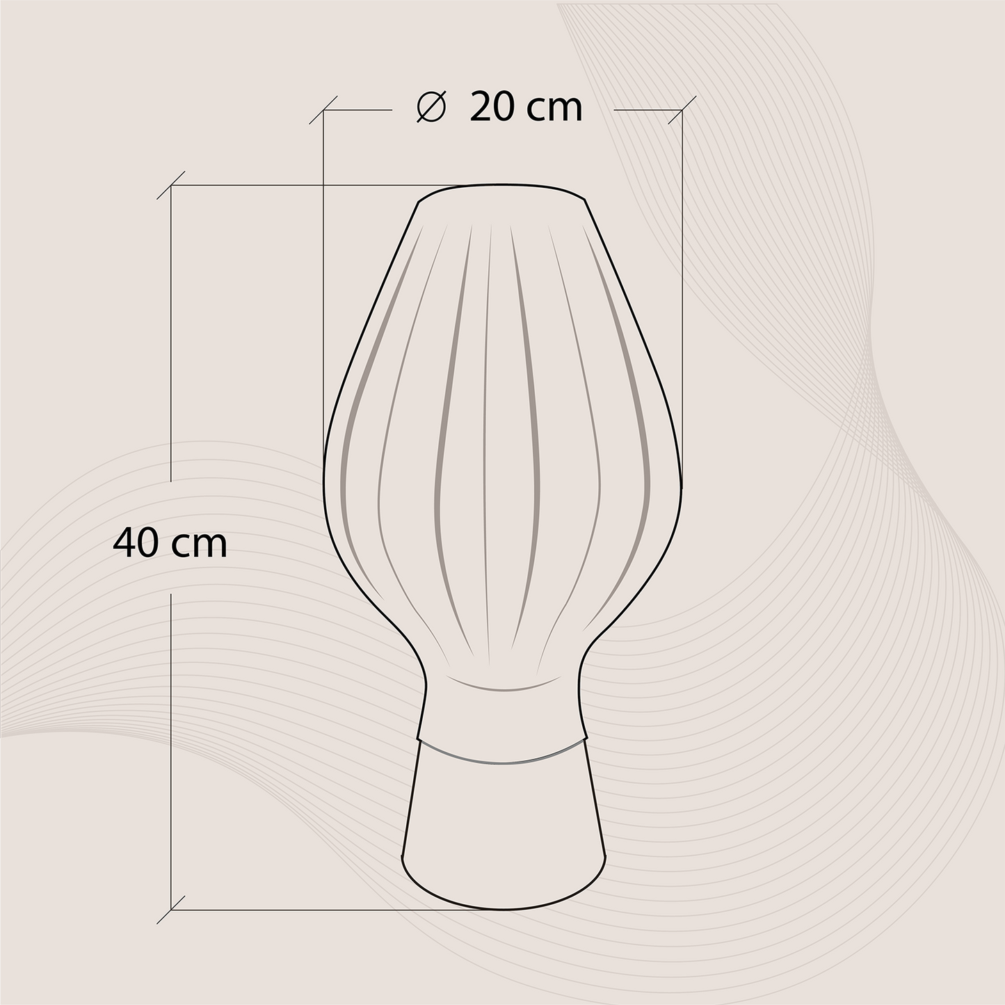 Dimensions of Lobud table lamp from Bhilight India