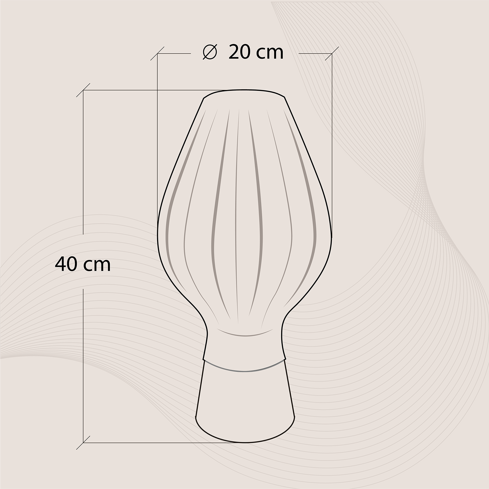 Dimensions of Lobud table lamp from Bhilight India